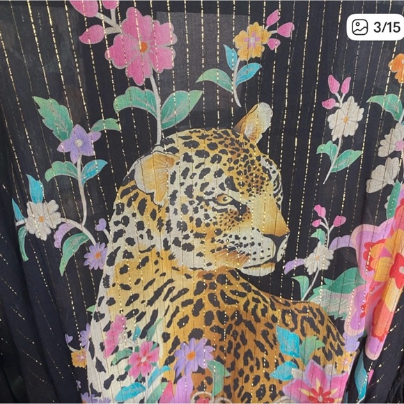 Spell Black Kimono with Floral and Leopard Design - Picture 11 of 11